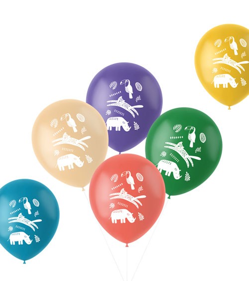 Luftballon-Set "Wilde Tiere" - Farbmix - 6-teilig