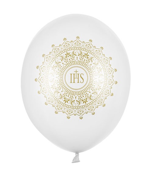 Luftballons "IHS" - gold - 6 Stück