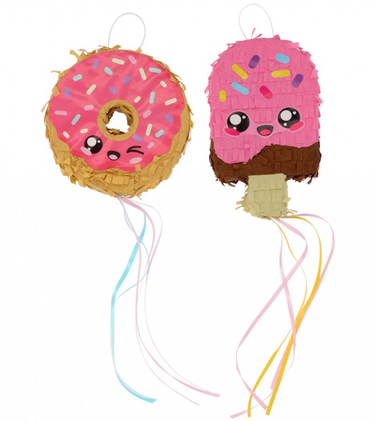 Mini-Pinata-Set "Kawaii Party" - Donut & Eiscreme