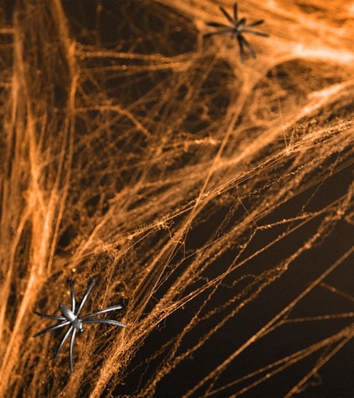 Spinnennetz aus Kunstfaser - orange - 60 g