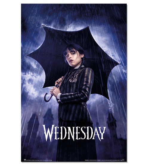 Poster "Wednesday mit Regenschirm" - 61 x 91,5 cm