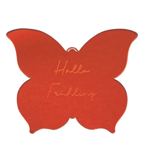 Deine Hängedekoration "Schmetterling" aus Acrylspiegel - Wunschtext