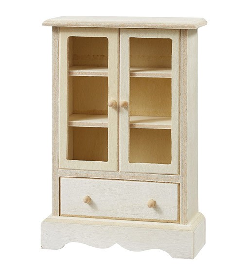 Mini Vitrinenschrank aus Holz - verschlossen, ohne Glas - 7,8 x 11,6 cm
