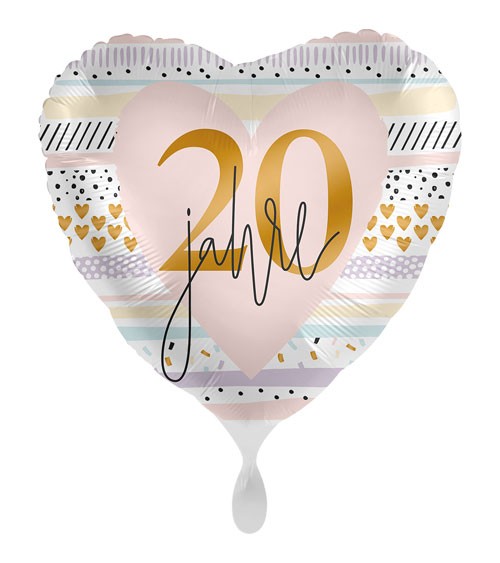 Herz-Folienballon "Creamy Blush" - 20. Geburtstag