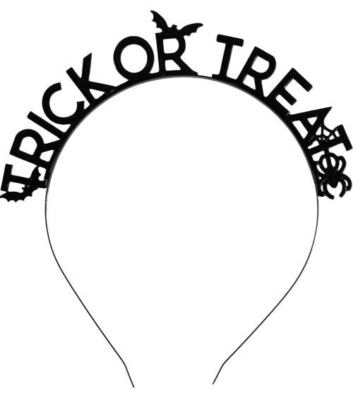 Haarreifen aus Metall "Trick or Treat" - schwarz - one size
