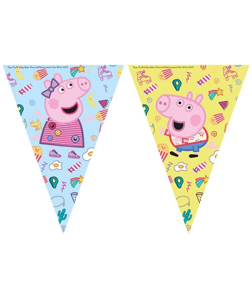 Wimpelgirlande "Peppa Wutz Party" - 2,3 m