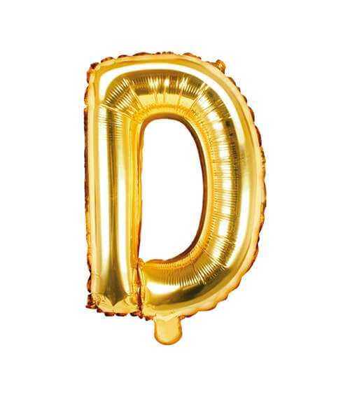 Folienballon Buchstabe "D" - gold - 35 cm
