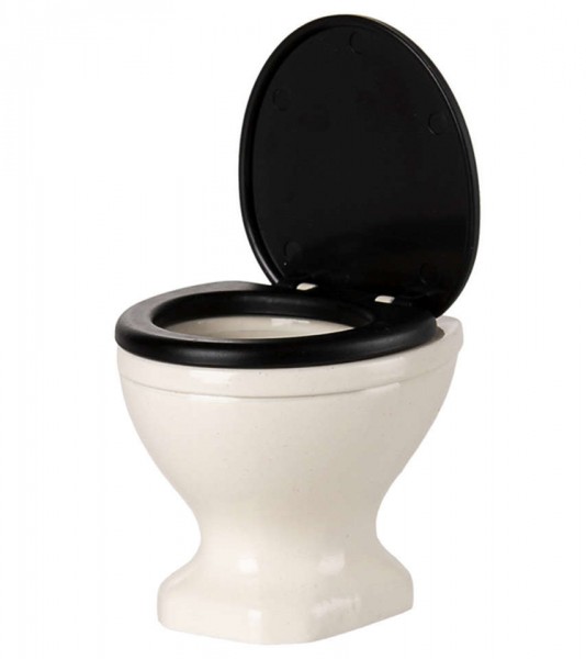 Toilette mit schwarzem Deckel - 4 x 9,5 x 6,5 cm