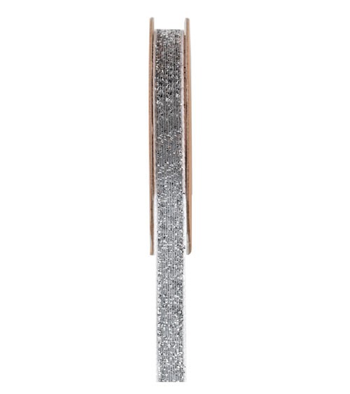Selbstklebendes Geschenkband "Metallicfäden" - silber - 10 mm x 1 m