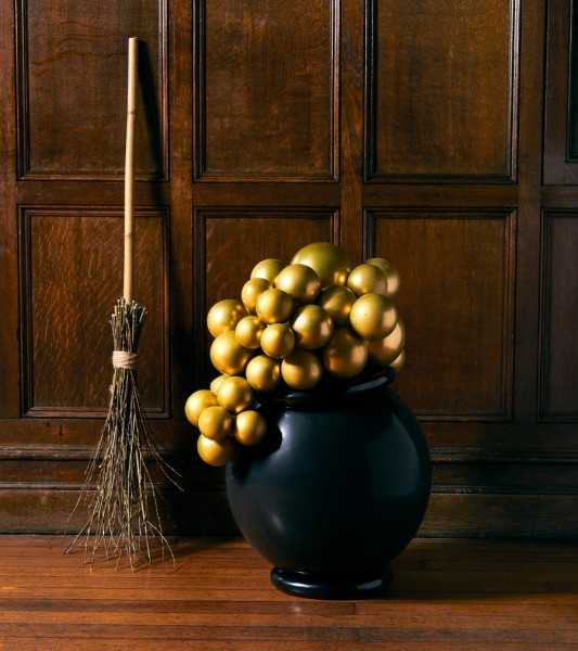 DIY Ballon-Set "Hexenkessel" - schwarz & gold - 33-teilig