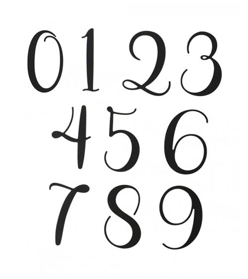 Sticker-Set "Zahlen 0 - 9" - schwarz - 10 cm