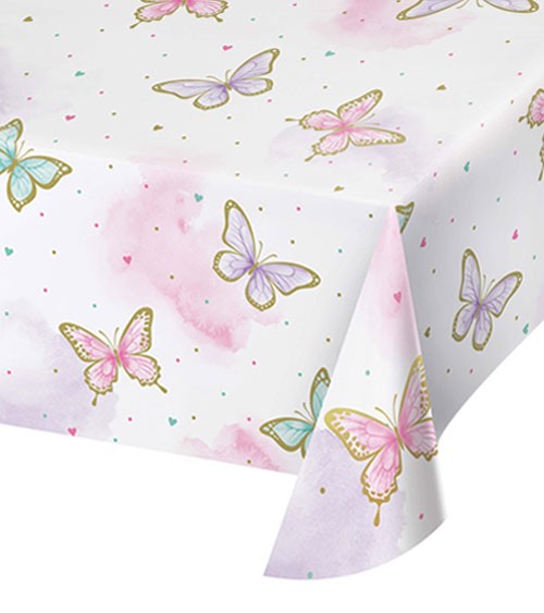 Papier-Tischdecke "Butterfly Shimmer" - 137 x 259 cm