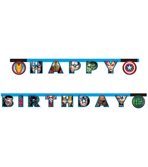 Happy Birthday-Girlande "Mighty Avengers“ - 2 m