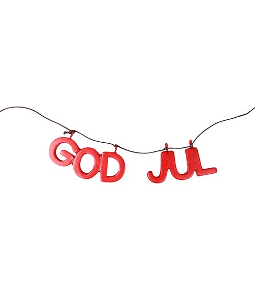 Kleine Girlande "God Jul" aus Polyresin - 3 x 15 cm