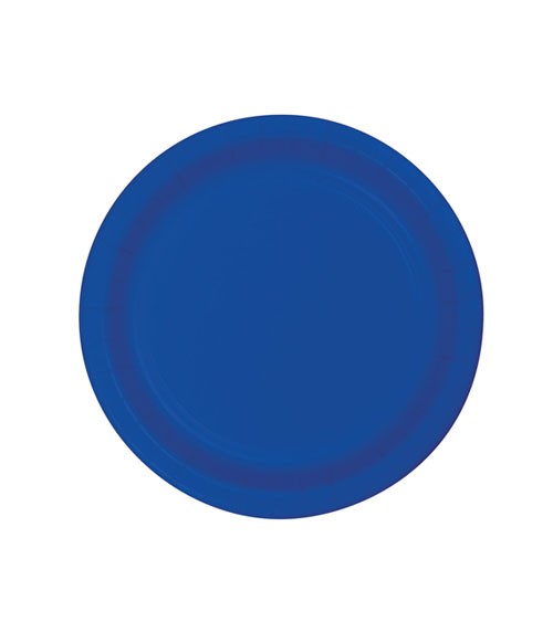Kleine Pappteller - kobaltblau - 24 Stück