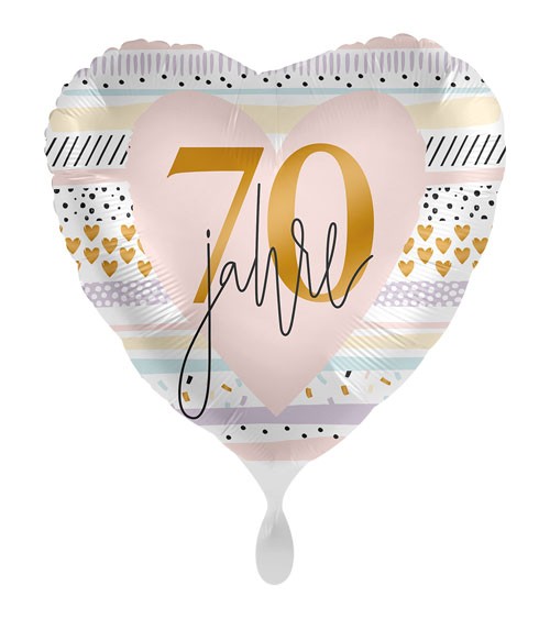 Herz-Folienballon "Creamy Blush" - 70. Geburtstag