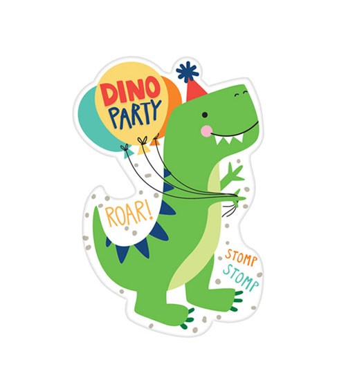 Einladungskarten "Happy Dino Birthday" - 8 Stück