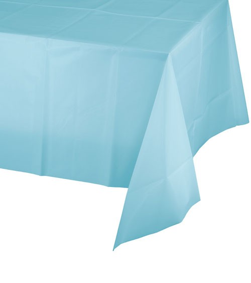 Pastellblaue Kunststoff-Tischdecke - 137 x 274 cm