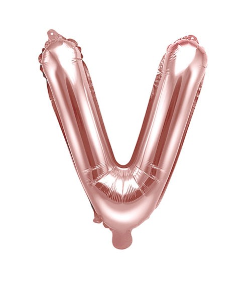 Folienballon Buchstabe "V" - rosegold - 35 cm