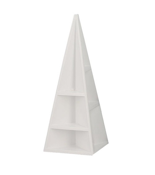 Kleines Pyramiden-Regal aus Holz - weiß - 6,5 x 6,5 x 17 cm