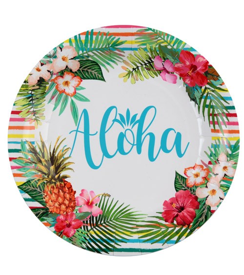 Pappteller "Aloha" - 10 Stück