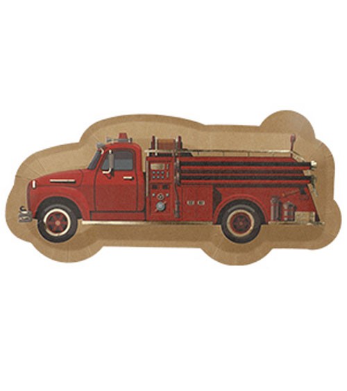 Shape-Pappteller "Feuerwehr" - 8 Stück