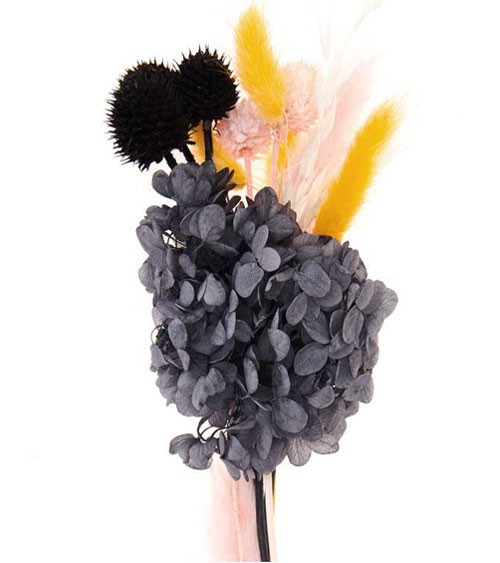 Trockenblumen-Set - pastell schwarz - ca. 30 cm