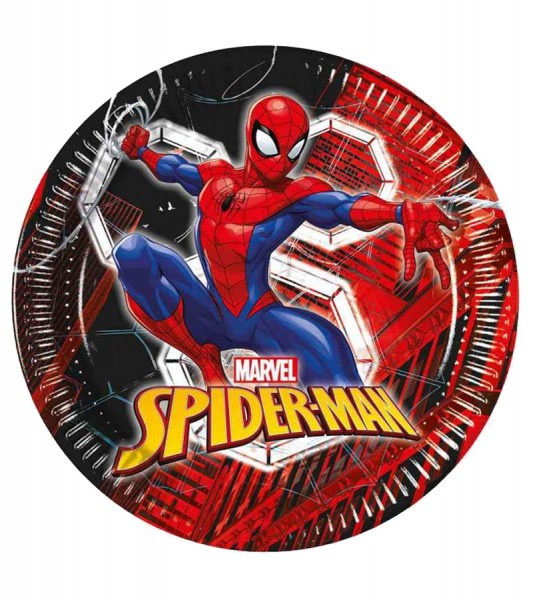 Pappteller "Spiderman World of Webs" - 8 Stück