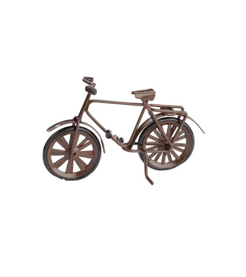 Kleines Fahrrad aus Metall - braun - 9 x 6 cm