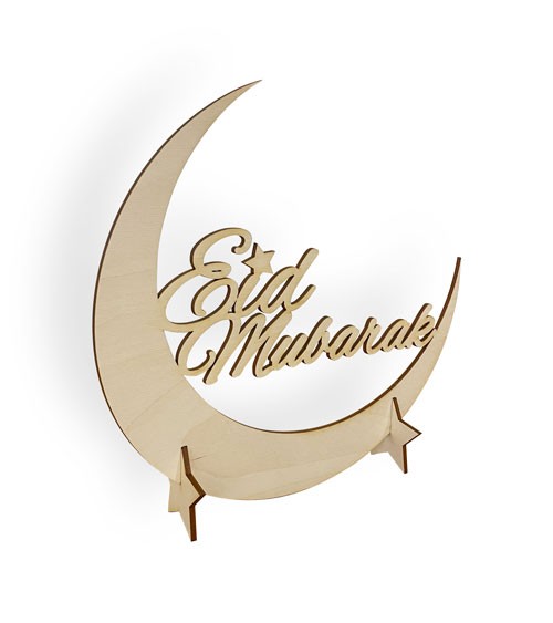 Deko-Aufsteller "Eid Mubarak" aus Holz