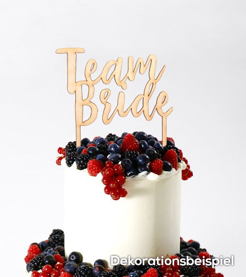 Cake-Topper "Team Bride" aus Holz