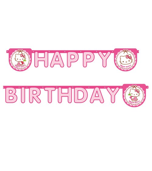 Happy Birthday-Girlande "Hello Kitty“ - 2 m