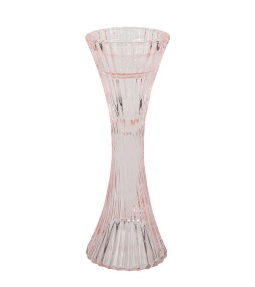 Glas-Kerzenhalter Vintage - rosa - 7 x 19,5 cm
