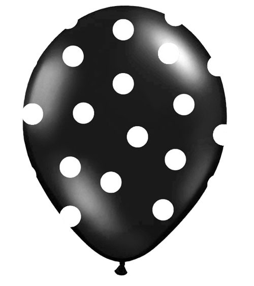 Luftballons "Big Dots" - schwarz - 6 Stück