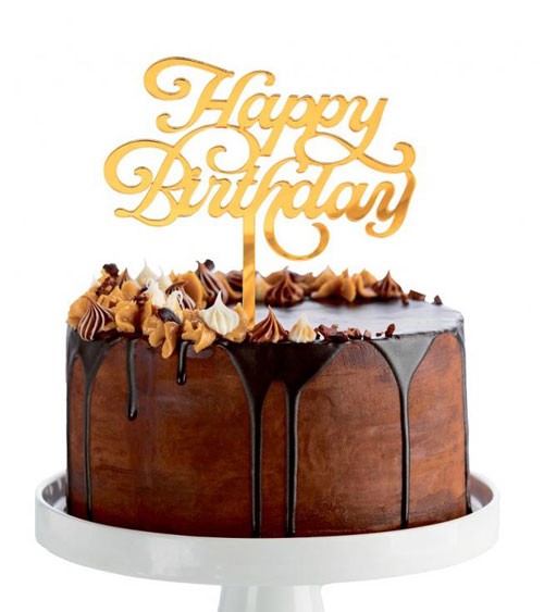 Happy Birthday Cake-Topper aus Acryl - 11 x 15 cm