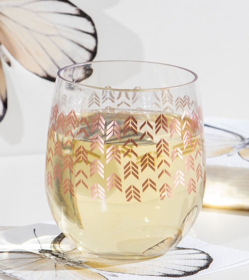 Plastikglas "Chevron Rosegold"