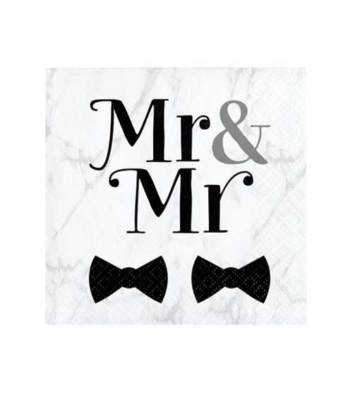 Cocktail-Servietten "Mr & Mr" - 16 Stück