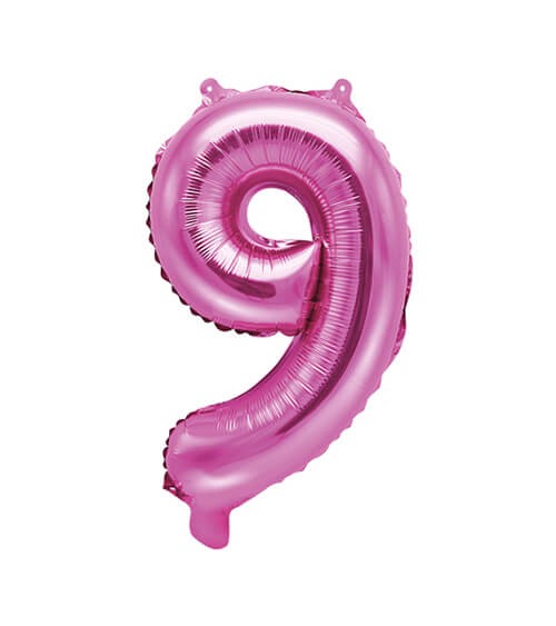 Folienballon Zahl "9" - pink - 35 cm