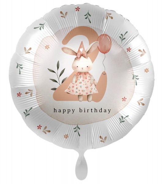 Folienballon "Hase" - 2. Geburtstag - 43 cm