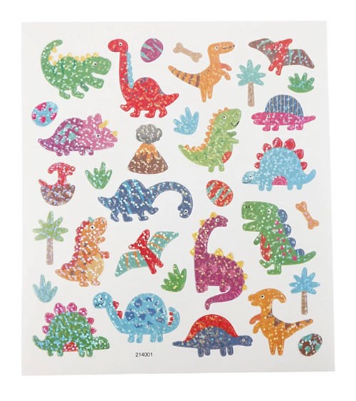 Sticker "Bunte Dinos" - holografisch - 1 Bogen