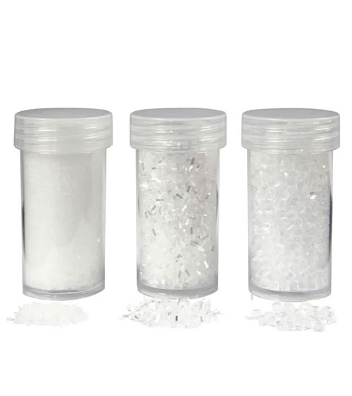 Deko-Schnee & Eiskristalle - 3 Dosen - 35+35+8 g