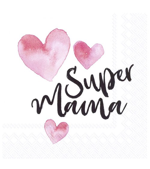 Servietten "Super Mama" - 20 Stück