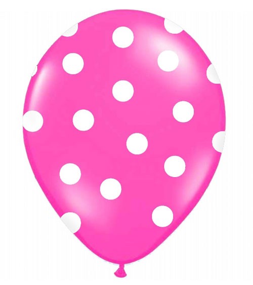 Luftballons "Big Dots" - pink - 6 Stück