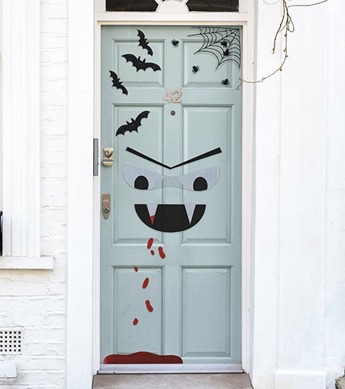 Halloween Tür-Sticker "Vampirgesicht"