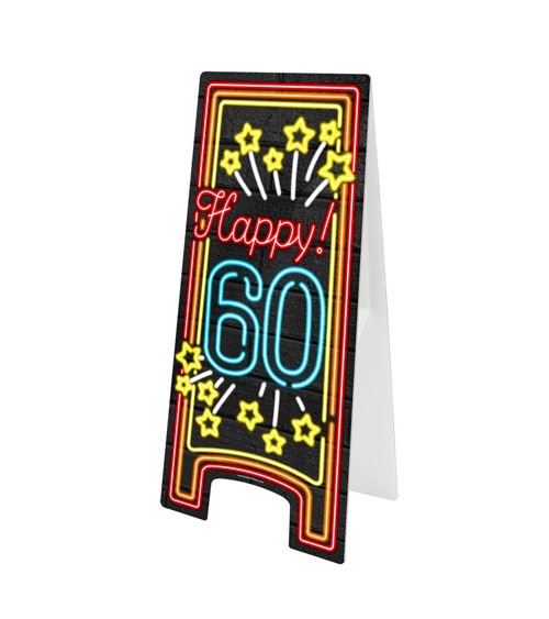 Aufsteller "Happy 60" - Neon - 58 x 25 cm