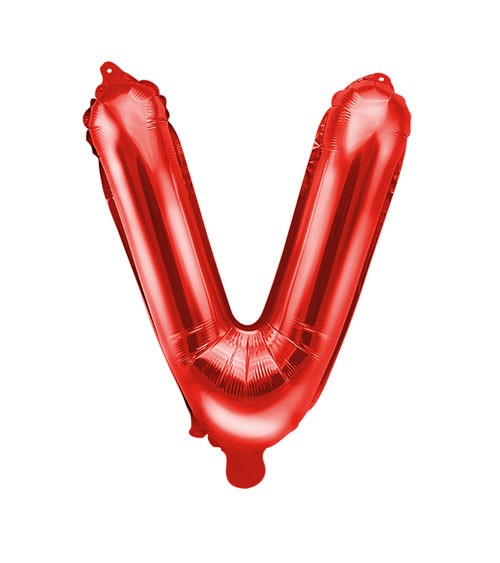 Folienballon Buchstabe "V" - rot - 35 cm