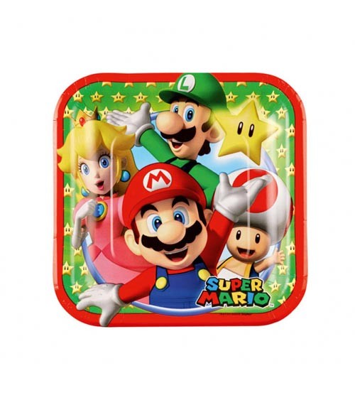 Kleine Pappteller "Nintendo Super Mario" - 8 Stück
