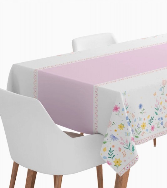 Papier-Tischdecke "Flower Unicorn" - 120 x 180 cm