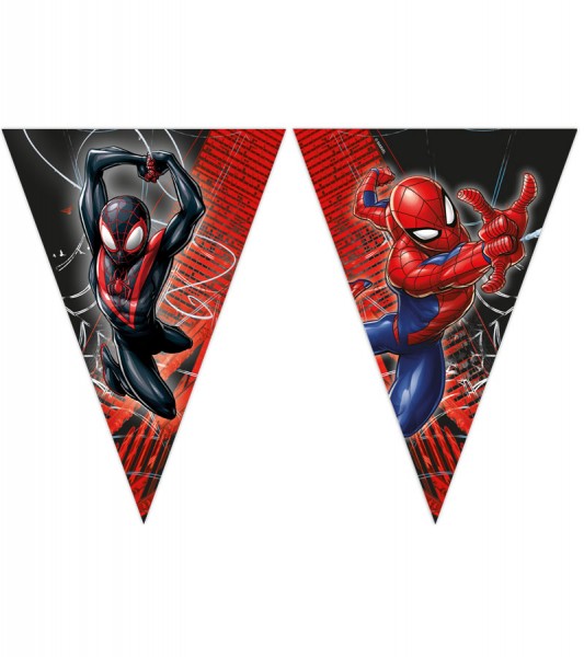 Wimpelgirlande aus Papier "Spiderman World of Webs" - 2,3 m