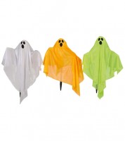 Halloween Geister zum Stecken mit LED - 3 Stück - 110 x 75 cm